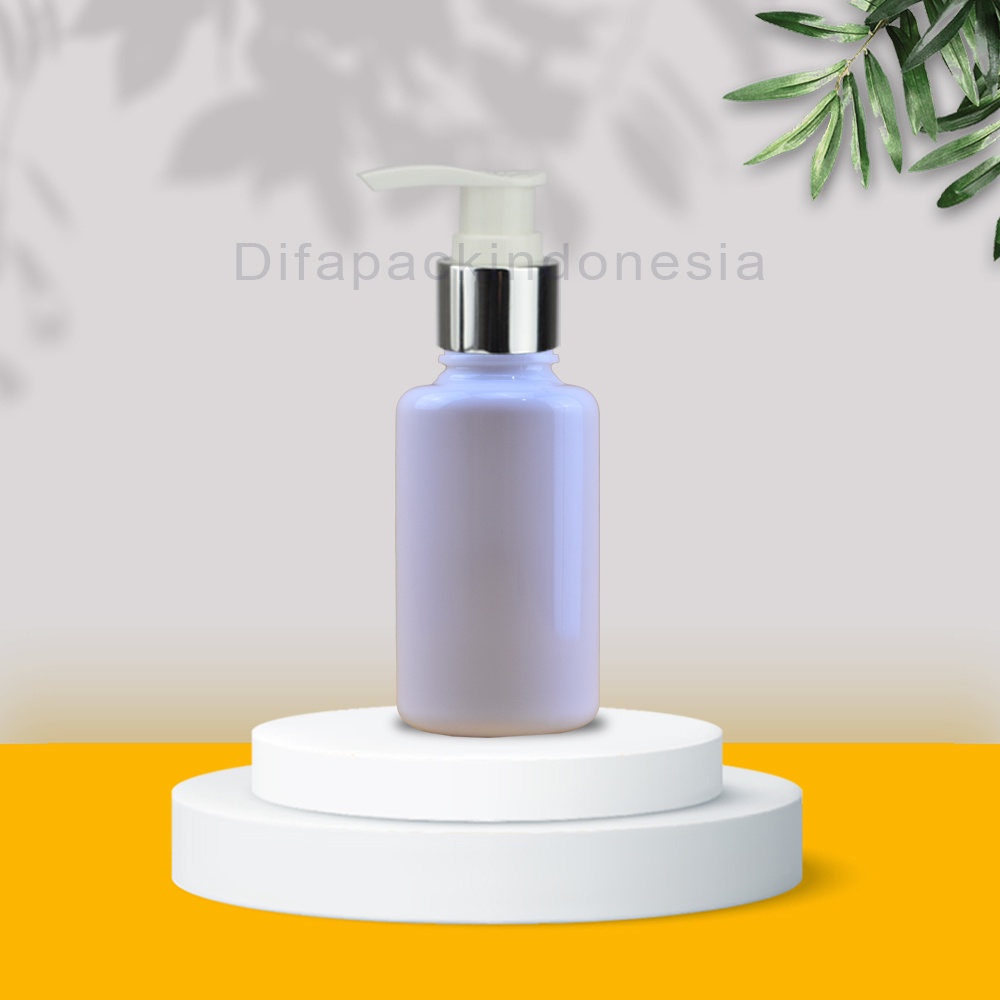 60Ml คอเงิน Shiny Tubular Pth ขวดปั๊มเครื่องสําอาง