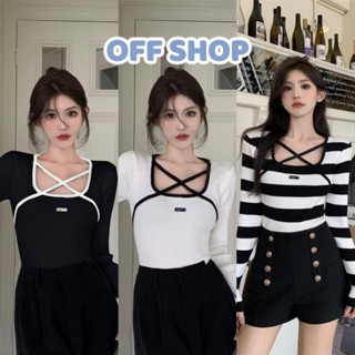 OFF SHOP พร้อมส่ง (OFF-R006) เสื้อๆหมพรมแขนยาว ดีเทลสายคาดหน้าตัวXใส่สบายมาก น่ารคิ้วๆ