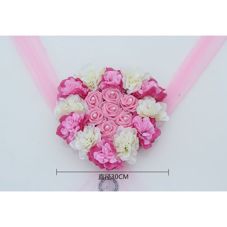 พร้อมส่งจากไทย ดอกไม้ติดหน้ารถเจ้าบ่าว ดอกไม้ติดรถแต่งงาน - รูปที่ 3