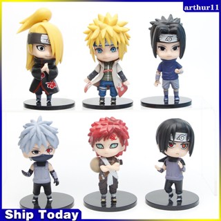 Arthur พร้อมส่ง โมเดลฟิกเกอร์ อนิเมะนารูโตะ Namikaze Minato Uchiha Itachi Deidara Sasuke สําหรับรถยนต์ 6 ชิ้น