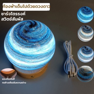 ✨โคมไฟดวงจันทร์ โคมไฟดาวเคราะห์ table lamp โคมไฟข้างเตียง โคมไฟตกแต่งห้อง  โคมไฟลูกแก้ว ปรับแสงได้ 3 ระดับ  ของขวัญวันเก