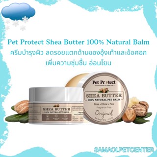 Pet Protect 60g. Shea Butter 100% Natural Balm ครีมบำรุงผิว ลดรอยแตกด้านของอุ้งเท้าและข้อศอก เพิ่มความชุ่มชื้น อ่อนโยน