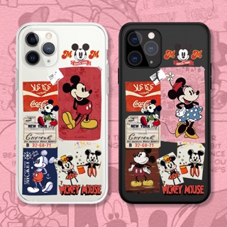 Mickey and Minne เคสไอโฟน iPhone 11 12 13 pro max เคส 14 plus case 14 promax X Xr Xs Max couple cover โปร่งใส 7 8 plus