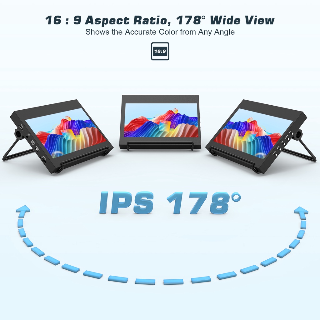 Upgraded 7 Inch Raspberry Pi Monitor With Stand, 1024x600 IPS Capacitive Touch Screen Display USB/HDMI Cable For Laptop #8