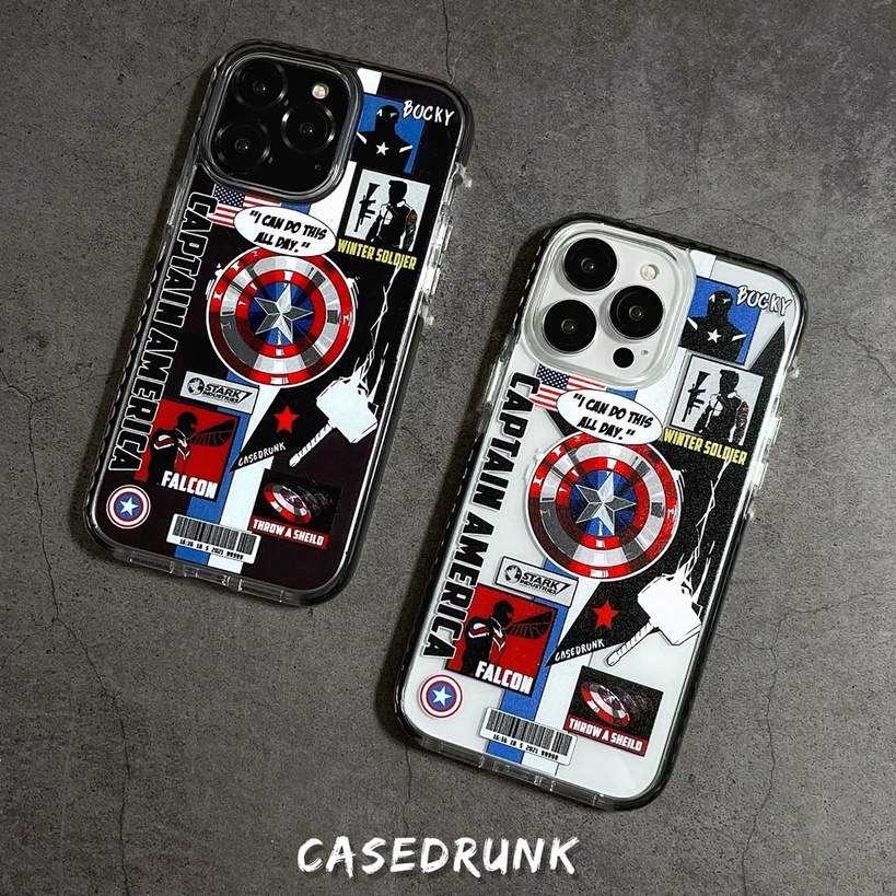 (Premium) Impact Bumper Case Captain เคสสำหรับไอโฟน 14Promax -14 13Promax – 13 12Promax 12 -11 – โปรปัง