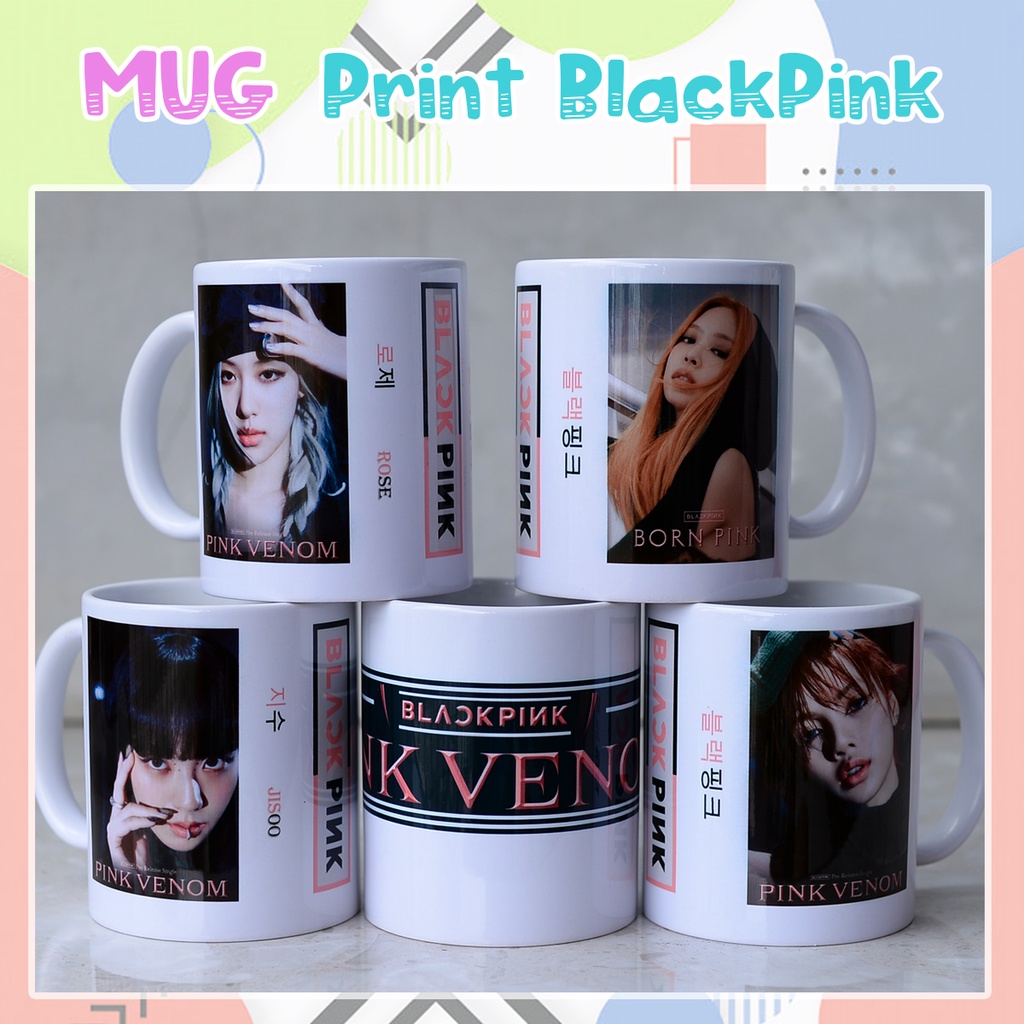 แก้ว Blackpink แก้วพิมพ์ Kpop Merch Pink Venom Lisa Jennie Rose Jisoo Unofficial แฟนทํา