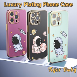 Luxury เคสคู่ IPHONE 12 PRO MAX เคส IPHONE 12 MINI สำหรับ Soft Case เคสใส่โทรศัพท์นักบินอวกาศอวกาศคลุมทั้งหมด Electroplating กรณีกัน