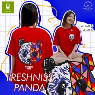 เสื้อยืดลายยอดฮิต🐼 Panda - OverSize  เนื้อคอตตอน USA🇺🇸⚡️พร้อมส่ง⚡️ใส่คู่ใส่เดียวก็เท่