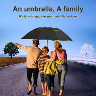 Big Top Quality Umbrella Windproof 3 Floding Double Cloth Strong Family Fun Outdoor Parapluie Rainproof Sun-proof Large