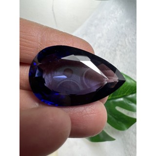 synthetic stone Lab Blue sapphire pear 17x31- 38cts