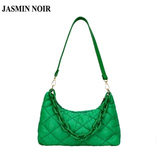 Jasmin NOIR กระเป๋าสะพายไหล่ กระเป๋าถือ สะพายข้าง หนัง PU แต่งสายโซ่คล้อง สําหรับสตรี