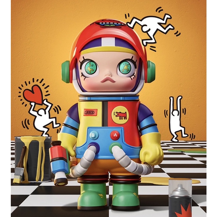(Keith Haring) MEGA Space Molly 100% กล่องสุ่ม POP MART ของแท้ 100%