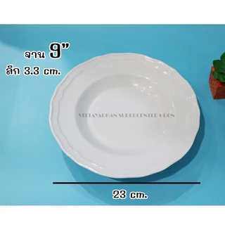 จาน เมลามีนรุ่นหนา สีขาวล้วน แพ็ค 12ใบ