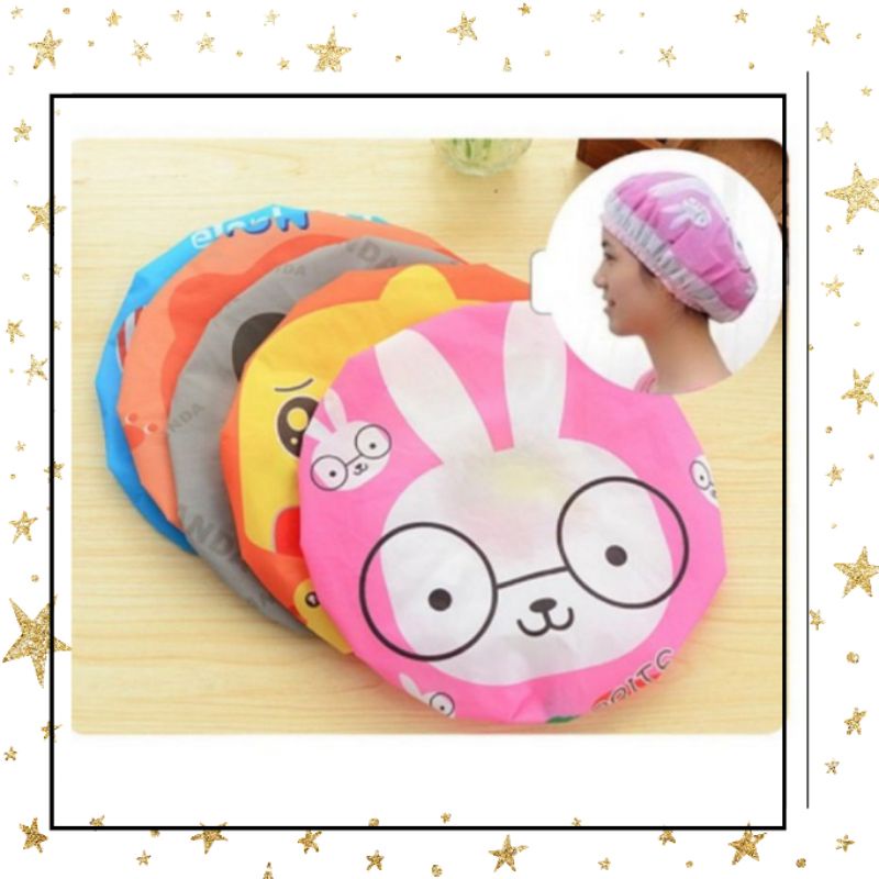 CARTOON CHARACTER SHOWER CAP HAIR COVER SHOWER CAP หมวกน่ารัก
