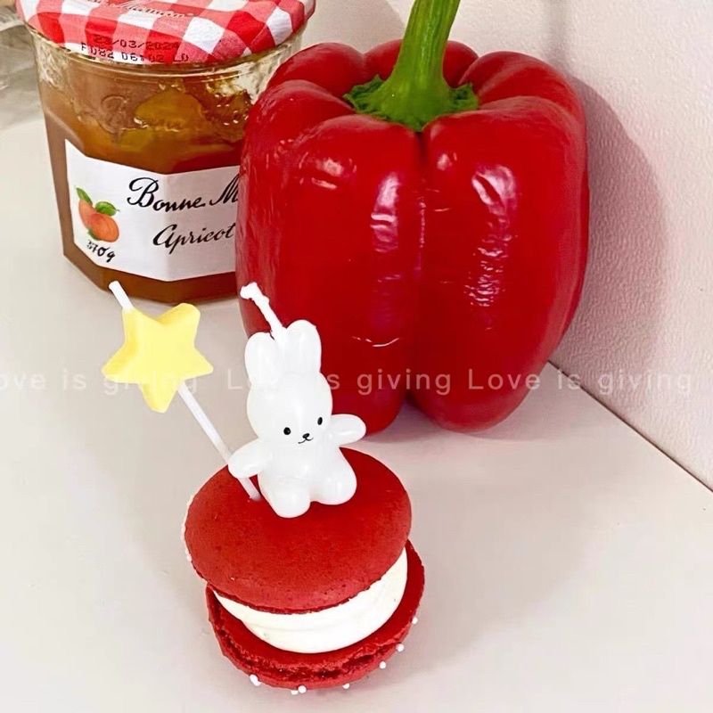 • พร้อมส่ง • เทียนตกแต่งเค้ก รูปกระต่าย เทียนวันเกิด เทียนปักเค้ก[TT116]