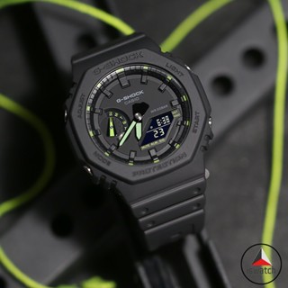 【พร้อมส่ง】นาฬิกาข้อมือ Casio G-Shock Neon Accent Series GA-2100-1A3 สายเรซิ่นสีดํา สําหรับผู้ชาย