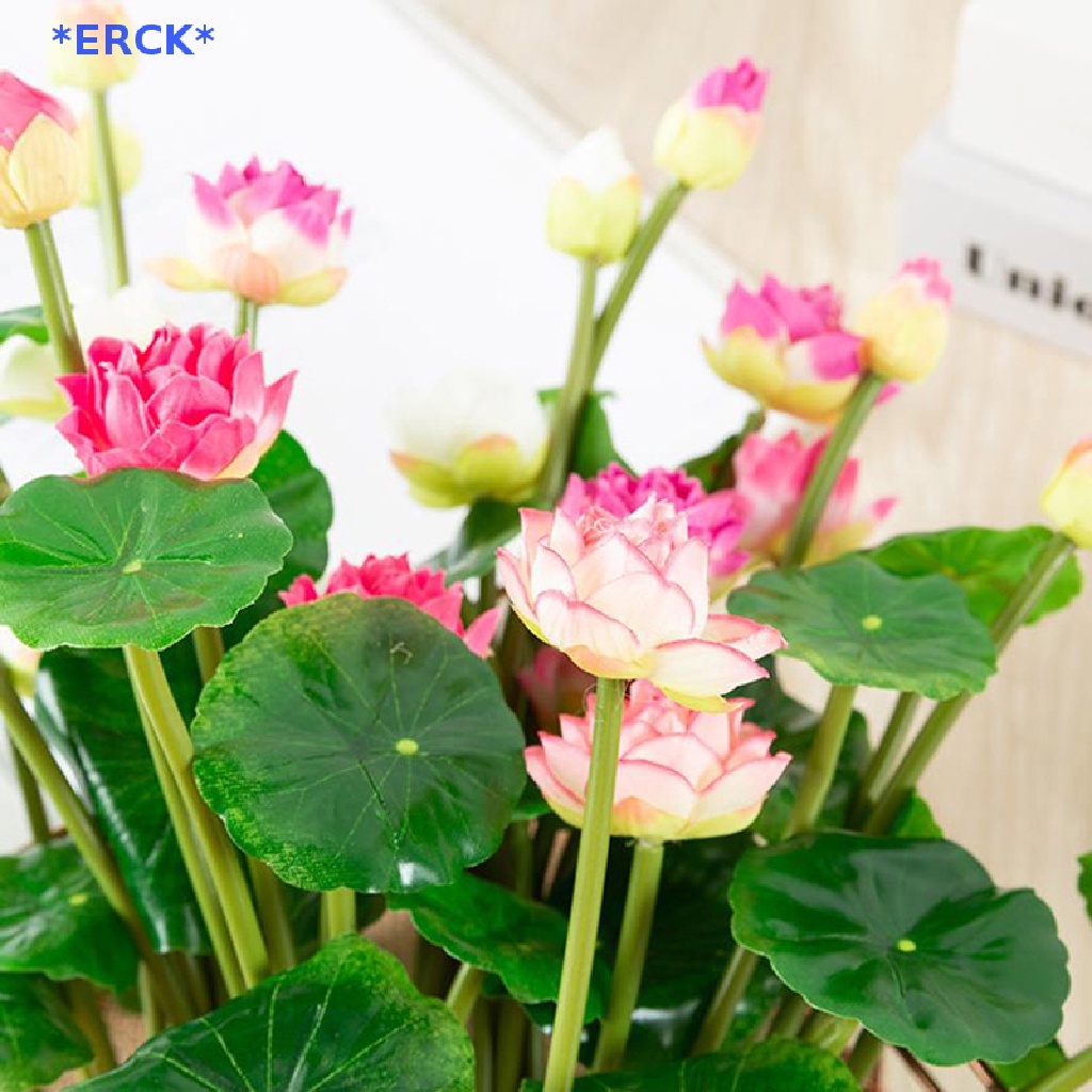 Erck> ใหม่ ดอกบัวประดิษฐ์ ดอกลิลลี่ปลอม ขนาดเล็ก สําหรับตกแต่งภูมิทัศน์