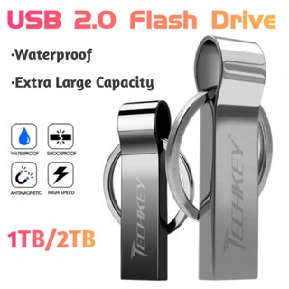 แฟลชไดรฟ์ USB 2.0 1TB 2TB โลหะ ชุบไฟฟ้า สีเงิน ดํา กันน้ํา สําหรับจัดเก็บข้อมูล