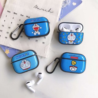 เคสหูฟัง TPU PC กันกระแทก ลายการ์ตูนโดราเอมอน พร้อมพวงกุญแจ สําหรับ AirPods 1 2 3 Pro 2