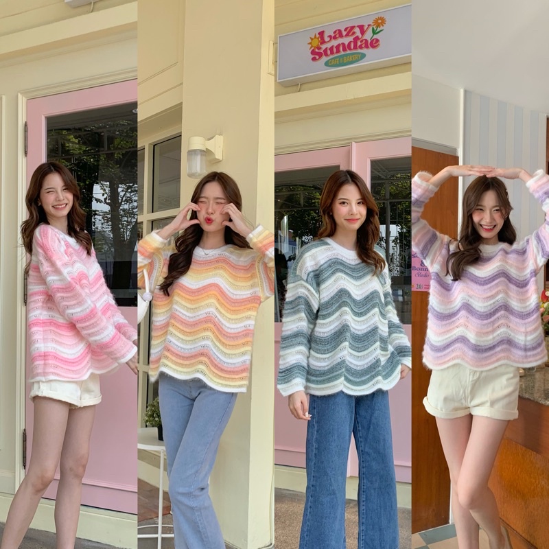 3pcs.basket "S2285" Pudding sweater