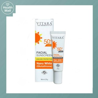 Vitara Facial sunscreen SPF50+ PA++ 20 g ไวทาร่า เฟเชี่ยล ซันสกรีน สำหรับผู้ที่มีปัญหาฝ้า