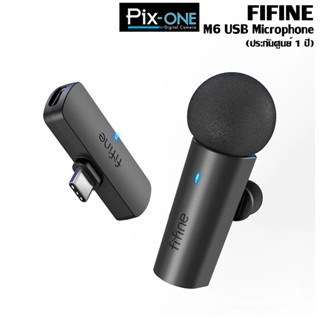 FIFINE M6 ไมค์โครโฟนไร้สายสำหรับมือถือ USB-C รับประกันศูนย์ 1 ปี