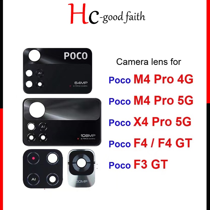 ใหม่ เลนส์กระจกกล้อง ด้านหลัง คุณภาพสูง แบบเปลี่ยน สําหรับ Poco X4 M4 F3 F4 Pro 4G 5G GT
