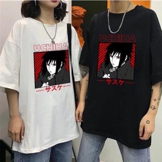 เสื้อยืดนารูโตะ,เสื้อยืดพิมพ์ลาย Sasuke สไตล์การ์ตูนเสื้อยืดทรงหลวมฤดูร้อน