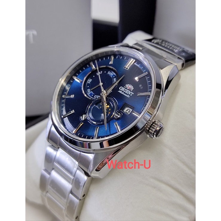 นาฬิกา ORIENT SUN & MOON AUTOMATIC รุ่น RA-AK0308L หน้าน้ำเงินสวยหรูมาก