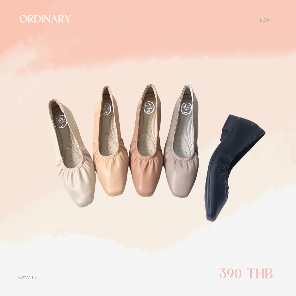 สินค้าพร้อมส่ง 'Leni' Ordinaryshoe คัทชู หนังเรียบ นิ่ม มีให้เลือกหลากสี (หน้ากว้าง+1ไซส์จากปกติ)