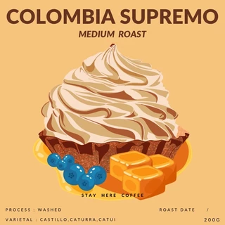 เมล็ดกาแฟ Colombia Huila Supremo (คั่วกลาง)