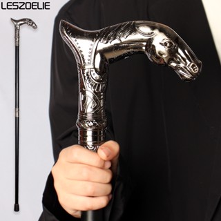 Horse Head Luxury Fashion Walking Stick Man Decorative Walking Cane Women Vintage Metal Canes Men Decoration Walking Sti