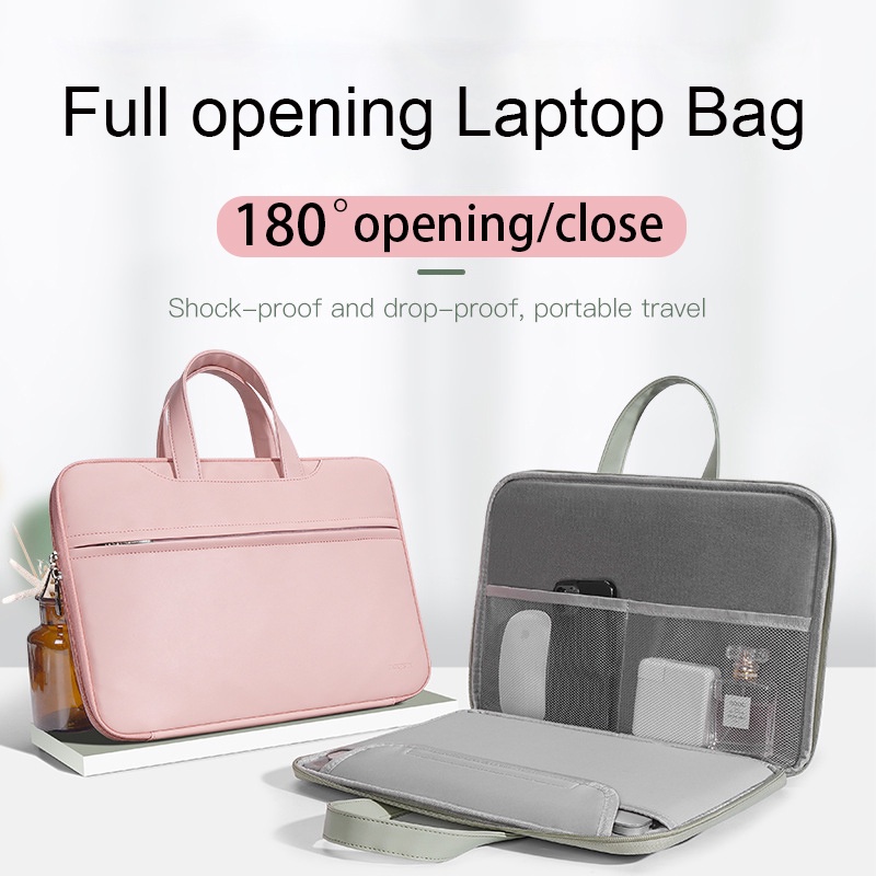 180 °กระเป๋าใส่แล็ปท็อป แบบเปิดเต็ม สําหรับ macbook 11 12 13 14 นิ้ว A1465 A1534 A2337 A2681 A2338 A2442 Huawei Matebook 14 2020 2021 D14