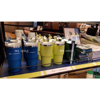 🎀【พร้อมส่ง】 2021 แก้วสตาร์บัคส์เกาหลี Starbucks Korea MINI SS Quencher Lime/ Blue 591ml/ 20oz Mini Cooper Collection