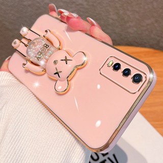 เคสโทรศัพท์มือถือ ซิลิโคนนิ่ม พร้อมขาตั้ง พับได้ สําหรับ Vivo V2043 V2032 V2026 V2029 V2027 V2037 V2052 V2042 V2048 V2054 1915 1938 1935 1919 1920