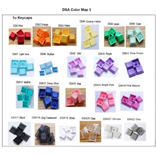 [พร้อมส่ง] Keycap PBT Blank DSA Profile ขนาด 1U มี 22 สี คีย์แคป ปุ่มกด เปล่า คีย์แคปใส คีย์แคปสี ไม่มีตัวอักษร