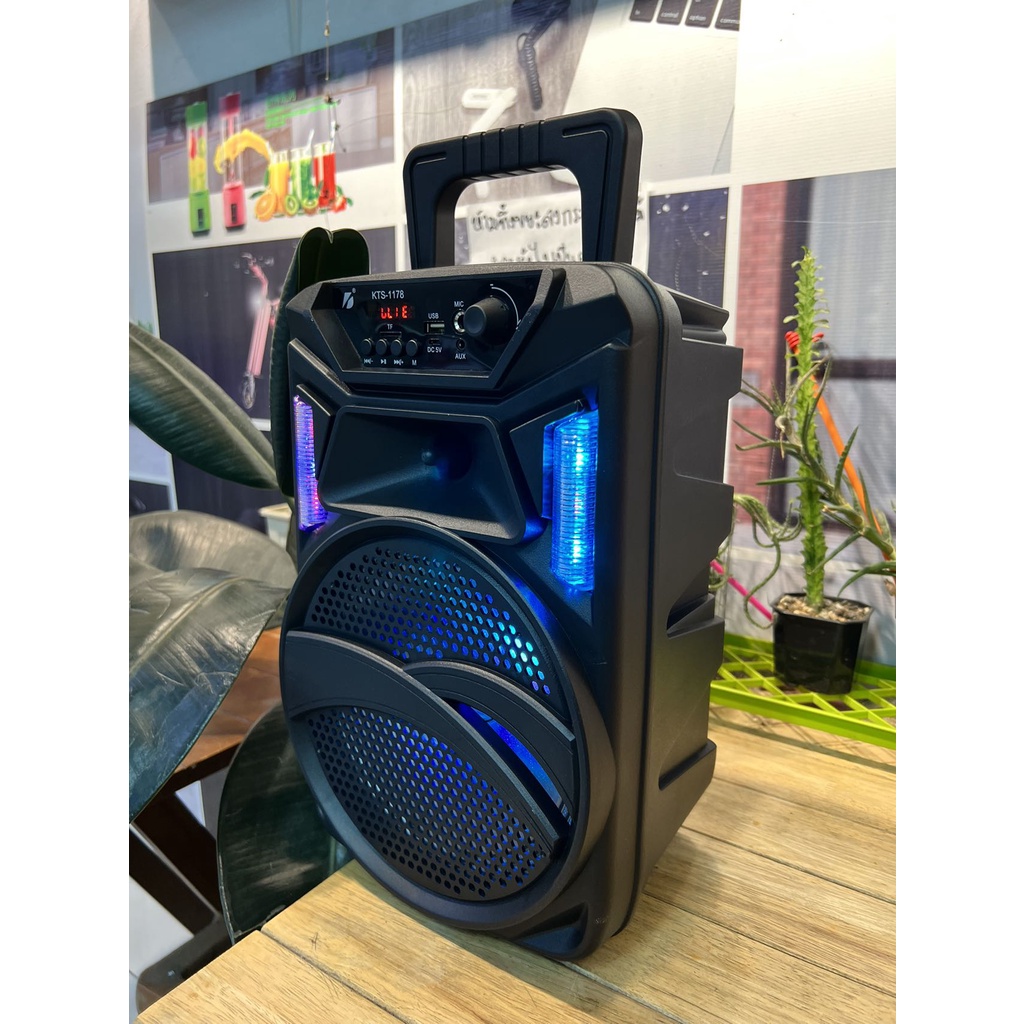 ลำโพงบลูทูธ ดอกใหญ่8นิ้ว KTS-1178 แถมไมค์สาย+รีโมท ลำโพงคาราโอเกะ ลำโพง ไร้สาย ไฟดิสโก้ มีหูหิ้ว แบตในตัว สินค้าพร้อมส่ง - รูปที่ 2