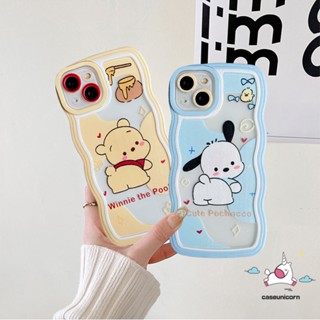 เคสโทรศัพท์มือถือคู่รัก แบบนิ่ม ลายการ์ตูนหมีพูห์ ขอบหยัก สําหรับ Samsung A14 A04 A50 A04s A13 A32 A12 A53 A04E A23 A22 A52 A03s A52s A33 A50s A02s A21s A30s A20 A51 A03 M22 M12 A31 A11