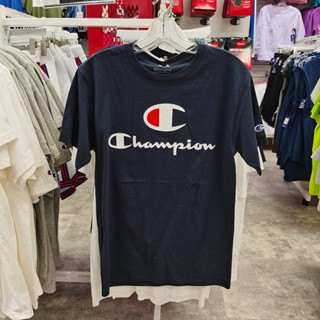 Champion เสื้อยืดคอกลม แขนสั้น พิมพ์ลายโลโก้คู่ เข้ากับทุกการแต่งกาย สําหรับผู้ชาย และผู้หญิง