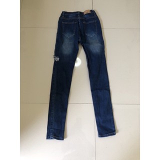 ยีนส์ยืด แต่งขาด ขายาว ป้าย LADYTE YA JEANS size L