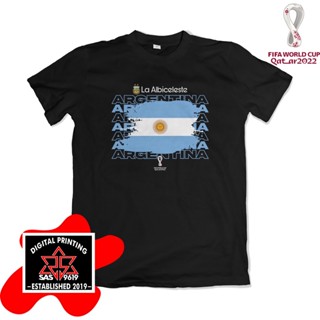 เสื้อยืดคอกลมเสื้อยืด ลาย Argentina La Albiceleste World Cup 2022 1347S-4XL