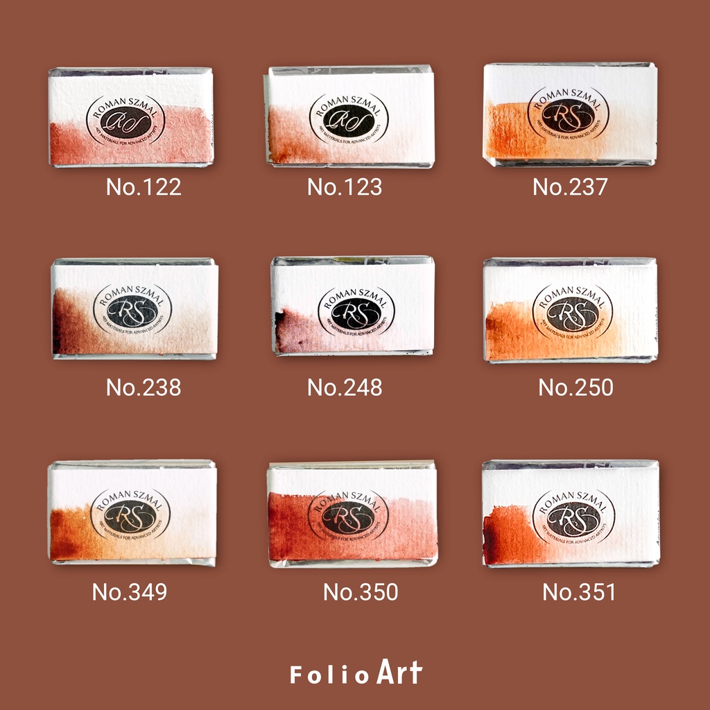FOLIO ART : Roman Szmal Singleโทนสีน้ำเงิน สีน้ำสีสดใส เกรดศิลปิน เฉดพิเศษ สีก้อนเม็ดสีละเอียด 220,219,337,335,336