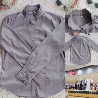 เสื้อเชิ้ตแขนยาว UNIQLO size L สีเทา