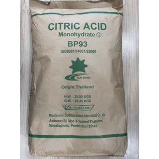 กรดซิตริก หรือ กรดมะนาว Citric acid Monohydrate 25kg***1กระสอบต่อ1คำสั่งซื้อ**