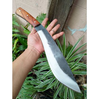 มีดเหน็บ อีเหน็บ (E-Nep) มีดกรุข่า (Kukri) มีดเดินป่า มีดแคมป์ 12” S50C fulltank ผิวไฟ ด้ามไม้ประดู่ลาย หมุดอลูมิเนียม