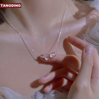 【 Cod Tangding 】สร้อยคอจี้ดอกทิวลิปที่สวยงามผู้หญิงสาวเรียบง่ายของขวัญเครื่องประดับโซ่ไหปลาร้า