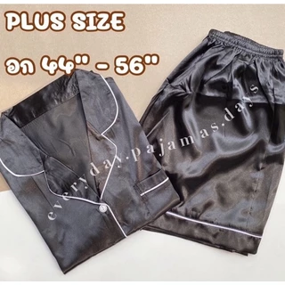PLUSSIZE🧸🤎(พร้อมส่ง)รวมชุดนอน”ไซส์ใหญ่“แขนสั้นขาสั้นเนื้อผ้าซาตินเกรดพรีเมี่ยมและผ้าไหมญี่ปุ่น🥑🌟