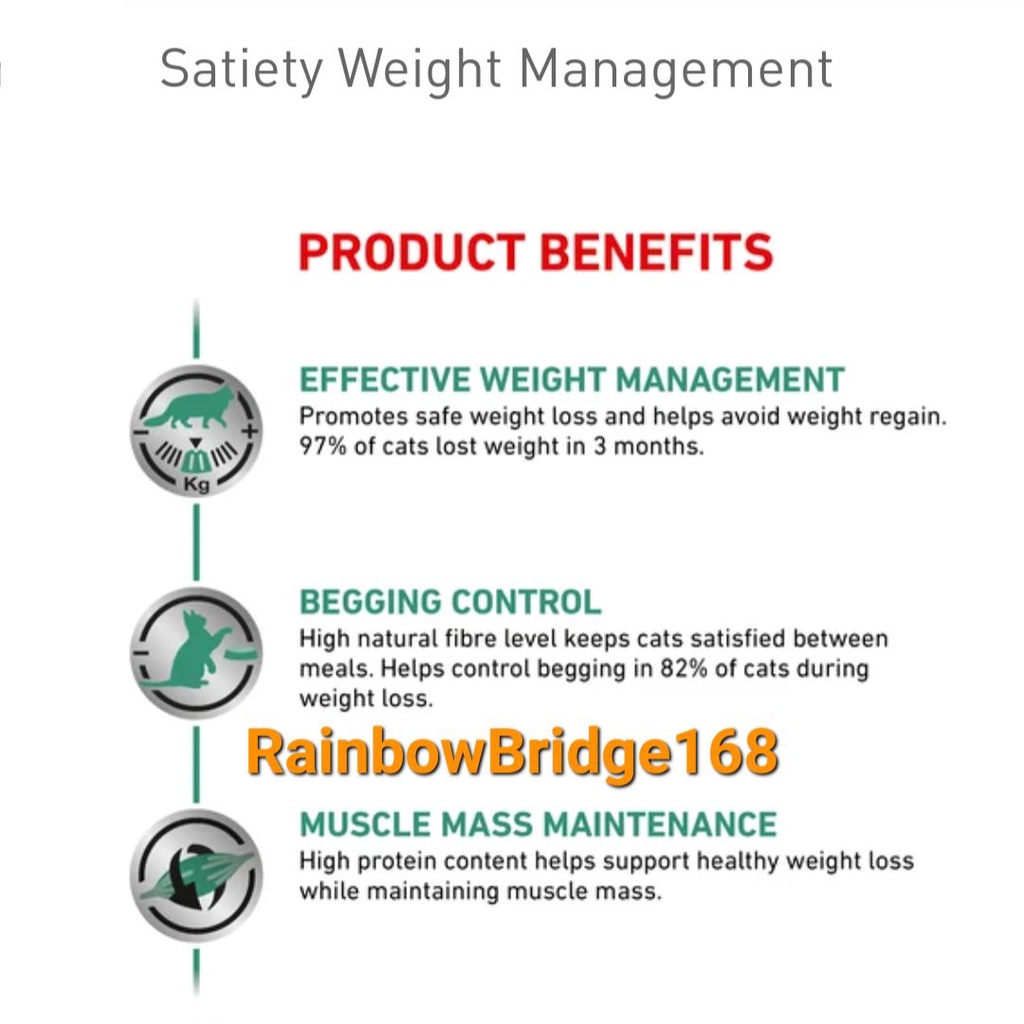 Royal Canin Satiety 1.5kg แมว Weight Management โรยัลคานิน อาหารแมวอ้วน แมวดูแลน้ำหนัก ถุงขนาด 1.5 กก. - รูปที่ 3