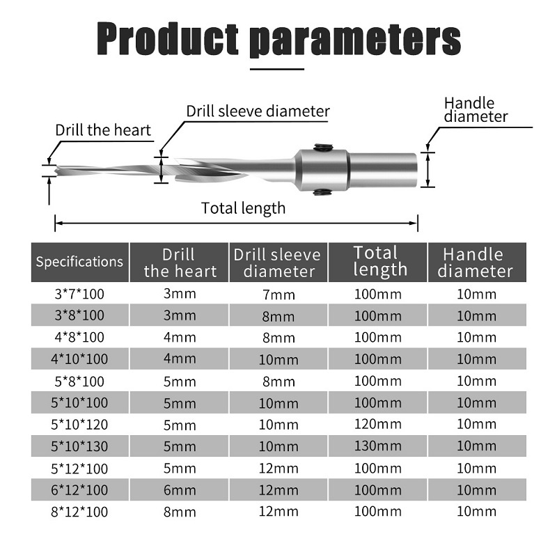 Woodworking step Countersink Drill Bit with Adjustable Depth Stop