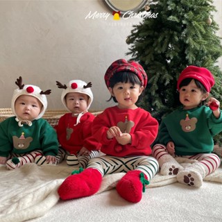 Mykidswants ชุดคริสมาสเด็กผู้หญิง🎄 ชุดเด็ก เสื้อผ้าเด็กผู้หญิง สวมใส่สบาย เนื้อผ้านุ่มนิ่ม 48Z22112315